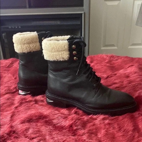 Alexander Wang; Leather Boots, black, Size 7 1/2, Excellent Condition